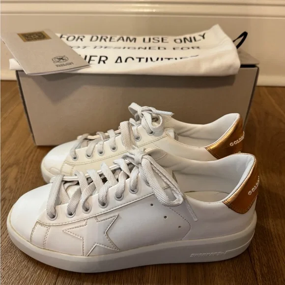Golden Goose White Sneakers with Gold Heel - Picture 4 of 8